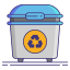 an icon of a recycling bin on a black background.